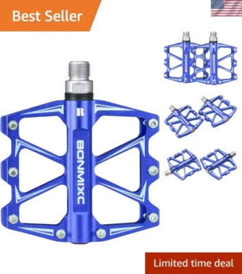 Ultra-light AL6061 Bike Pedals 9/16" with Skid-proof Pins - for All Bike Types - Image 1 of 4