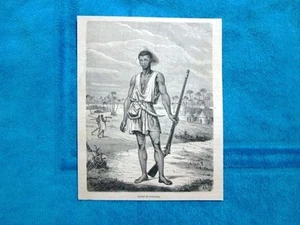Gravure Année 1863 - Soldat du Dahomey (Benin) - Picture 1 of 1