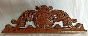 Antique French Wood Carved Oak Pediment Architectural Salvage - Picture 1 of 5