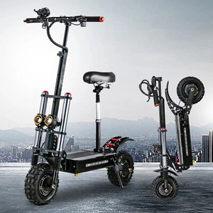 Folding Dual Motor 38AH 60V 6000W Adult Electric Scooter 11" Off Road Tires4YyC - Picture 1 of 21