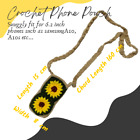 Handmade Crochet Cotton Wool Mobile Phone Case 2 Sunflower Design 15cmx8cm 6.2"