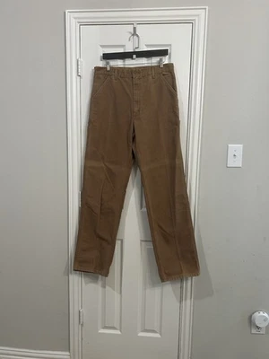 Carhartt Men's Duck Work Carpenter Pants Brown, Flat Front, 36x36 - Image 1 of 4