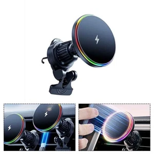 Adjustable Magnetic Car Wireless Charger 15W with RGB Lighting Feature - Zdjęcie 1 z 12