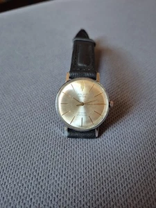Vintage NOS Poljot De LUXE Ultra Slim Soviet Men's Wristwatch 23 Jewels Serviced - Picture 1 of 8