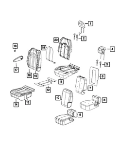Respaldo de asiento trasero Mopar genuino - Cubierta 6ed01pmhaa 6ED01PMHAA - Imagen 1 de 1