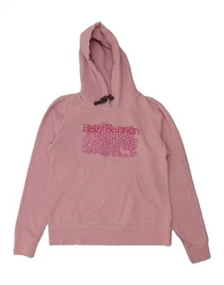 Sudadera con capucha gráfica para mujer HELLY HANSEN UK 16 grande rosa algodón DB29 Foto 1 de 3