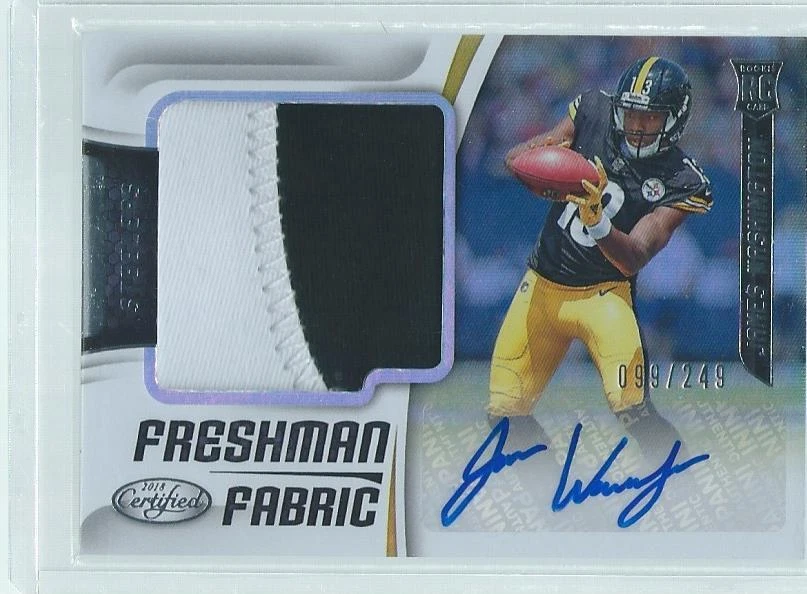 JAMES WASHINGTON 2018 PANINI CERTIFIED FRESHMAN 2 COLOR PATCH AUTO RC #D /249 - Image 1 of 1