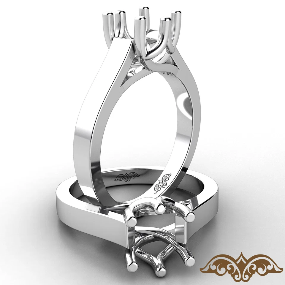 4.5g. Classic 6 Prong Cathedral Solitaire Trellis Set Engagement Ring Semi Mount - Image 1 of 4