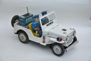 Jouet Grande Jeep POLICE  Tin Toys NOMURA Made in Japan Année 60