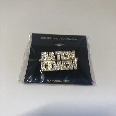 Broche de cristal austríaco genuino Lauren Spencer Bastón Coach 1,5" de ancho Foto 1 de 3