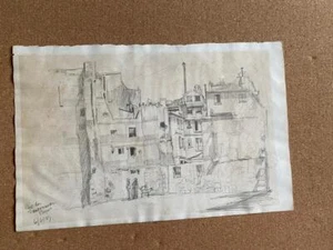 PENCIL SKETCH 1927 RUE Du FAUCONNIER PARIS FRANCE + NUDIST DRAWINGS - Picture 1 of 5