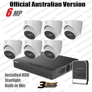 EZIP BY DAHUA 6MP kit 6x IP Security Camera System 8 Channel NVR CCTV with 2TB - Picture 1 of 4