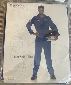 Blue Flight Suit Jumpsuit Astronaut Pilot Space Costume Adult Underwraps NIP NEW - Picture 1 of 6