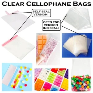 Clear Cellophane Bags Wax Melts Packaging Sweet Small Cello Wrap Gifts Snap Bars - Picture 1 of 24