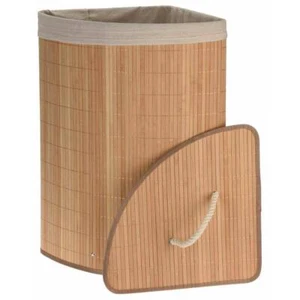 Eckwäschekorb Bambus braun Wäschesammler Korb Wäschekorb 35cm x 35cm x 60cm - Bild 1 von 4