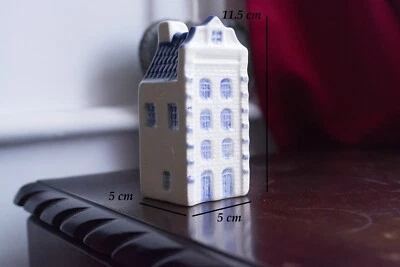 Vintage Delft House Bottle Empty Blue and White Ceramic Hand Painted, DECORATIVE - Image 1 of 4