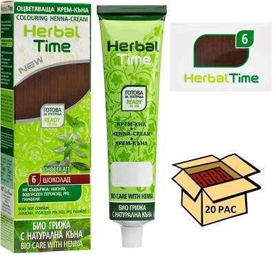 20 pz Ingrosso Crema-Henna colorante N°6 Chioccolato 'Herbal Time' 75 ML - Image 1 of 4