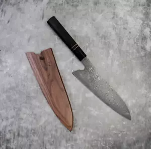 Noseto 110 Layers Damascus Japanese Knife Gyuto Hone and Ebony Wood Octagonal - Picture 1 of 16