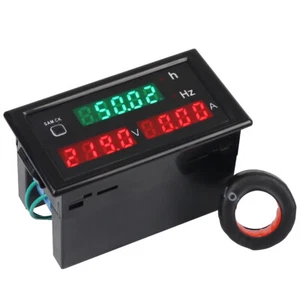 AC 80-300V Digital Voltmeter Ammeter Frequency Timer Amps Voltage Meter 0-100A - Picture 1 of 7