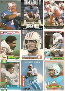 Lote de 186 tarjetas de colección Houston Oilers, incluyendo 7 miembros del Salón de la Fama con 30 Warren Moon - Imagen 1 de 17