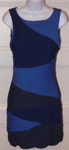 Vestido BCBG MAXAZRIA Royal & Navy Plisado Elastizado Sin Mangas Talla S - Imagen 1 de 6