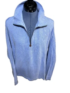 American Living 1/4 Zip Pullover XL Sweater Blue 100% Cotton Made in India Cozy - Picture 1 of 11