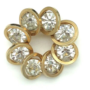 Judy Lee Brooch Celeste Rhinestone Circle Unsigned Vintage - Picture 1 of 12