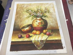 S WESTON Original Ölgemälde Blumen Natur Obst Kultur SCHÖN - Bild 1 von 8