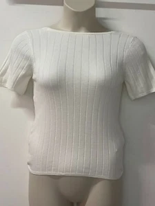 WAREHOUSE Ladies Short Length S/S Cream Jumper Sizes 6-16 Brand New - Picture 1 of 5