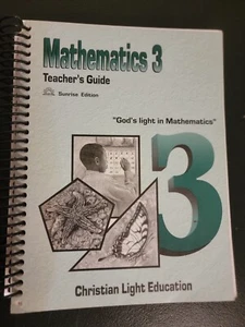 Christian Light Math 3 Teachers Guide Like New Condition - Picture 1 of 5