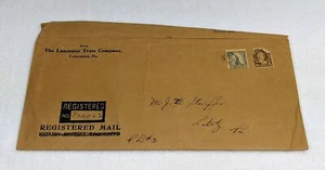 June 1929 Lancaster Trust Company Envelope w/ Original Postage and Wax Stamps - Picture 1 of 8