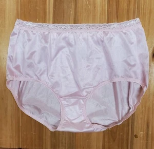 Vtg Sheer Panties Shiny Silky Nylon Gusset w Lace Sz 9 Sissy Sexy Granny Panty - Picture 1 of 13
