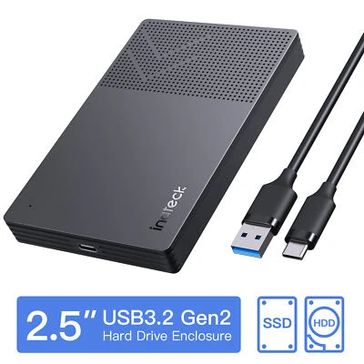 Inateck USB 3.2 Gen 2 Festplattengehäuse für 2,5 Zoll SSDs HDDs, bis zu 6Gbps - Bild 1 von 4