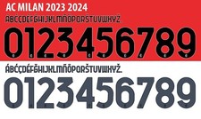 AC Milan Serie A Name&Number NEW Set 2023/2024 Home/Away/Third Football Soccer