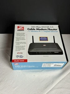 Zoom Model 5352 DOCSIS 3.0 Cable Modem / Router Wireless N and Gigabit Ethernet - Picture 1 of 3