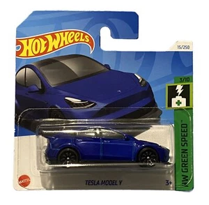 Hot Wheels Tesla Model Y HW Green Speed 3/10 Miniature Collector Mattel 2022 - Picture 1 of 7