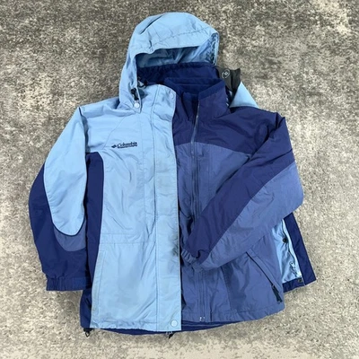 Chaqueta Columbia De Colección Para Mujer Pequeña Azul 3 En 1 Bloque de Color Logo Y2K Esquí Senderismo Foto 1 de 4