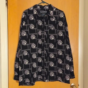 Camisa De Colección Pelle Pelle Marc Buchanan Abotonada Para Hombres 2XL Negra Gris Logo Hip Hop - Imagen 1 de 10