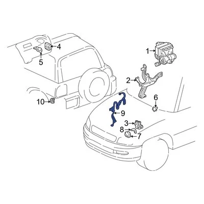 For Toyota RAV4 1997-2000 Toyota 8954642020 Rear Left ABS Wheel Speed Sensor Foto 1 de 3