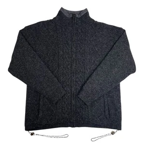 Carraig Donn 100% Wool Fully Lined Full Zip Cableknit Sweater Jacket Mens M READ - Picture 1 of 13