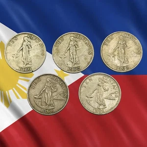 Lotto 5 monete Filippine 10 Centavos - date anni 60 - spedizione combinata - Foto 1 di 2
