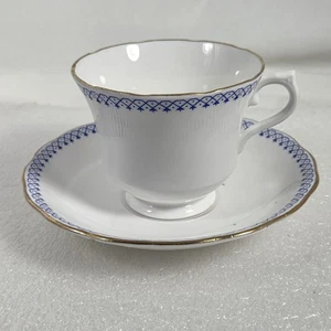 Royal Vale Colclough Bone China Teacup and Saucer Set VTG 1960's Geometric - Picture 1 of 21