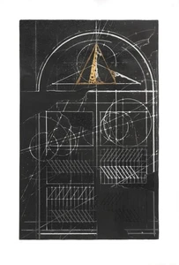 Walter VALENTINI,“La porta del tempo B”acquaforte,design,arte contemporanea - Imagen 1 de 4