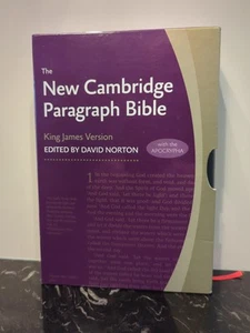 New Cambridge Paragraph Bible with Apocrypha, Black Calfskin Leather, KJ595:TA - Imagen 1 de 8