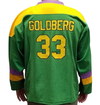 Greg Goldberg #33 Mighty Ducks Película Hockey Jersey Portero Años 90 Disfraz Uniforme Foto 1 de 3