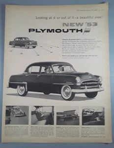 Original 1953 Plymouth Magazin Anzeige "Looking at it or out of it..." - Bild 1 von 1
