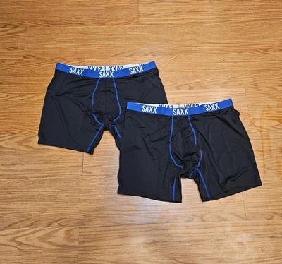 ¡Nuevo! Calzoncillos boxer Saxx Core Performance de malla azul/blanco para hombre talla XXL Foto 1 de 3
