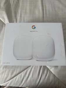 Google Nest WiFi Pro - trójzakresowy router siatkowy 6E system sztucznej inteligencji - 2-pak (biały) - Zdjęcie 1 z 6