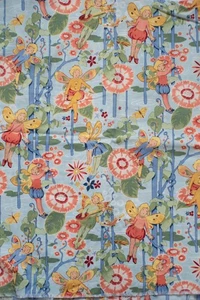 34" Alexander Henry "FAIRIES of GOLDENWOOD" Blue Quilting Cotton Fabric 2000 - Picture 1 of 2