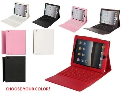 76 key Leather Case with Bluetooth cordless keyboard & stand for ALL Ipad 2 3 4 - Image 1 of 4